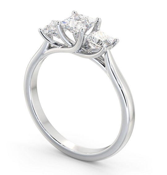 Three Stone Princess Diamond Sweeping Prongs Trilogy Ring Palladium TH74_WG_THUMB1 