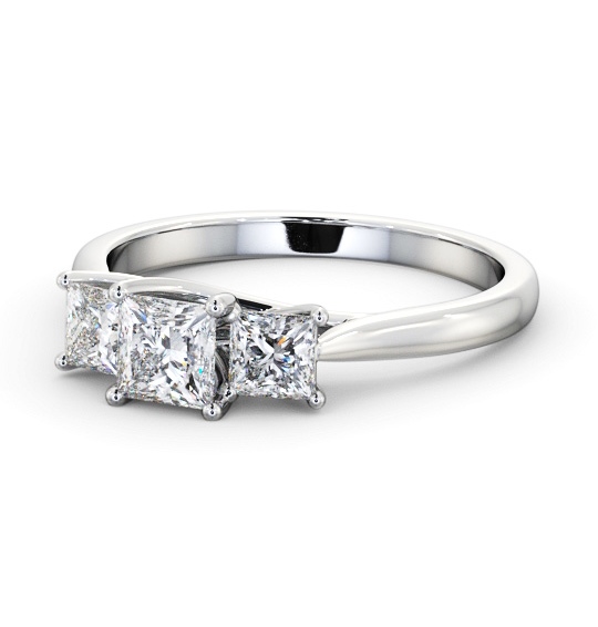  Three Stone Princess Diamond Ring 18K White Gold - Kelsie TH74_WG_THUMB2 