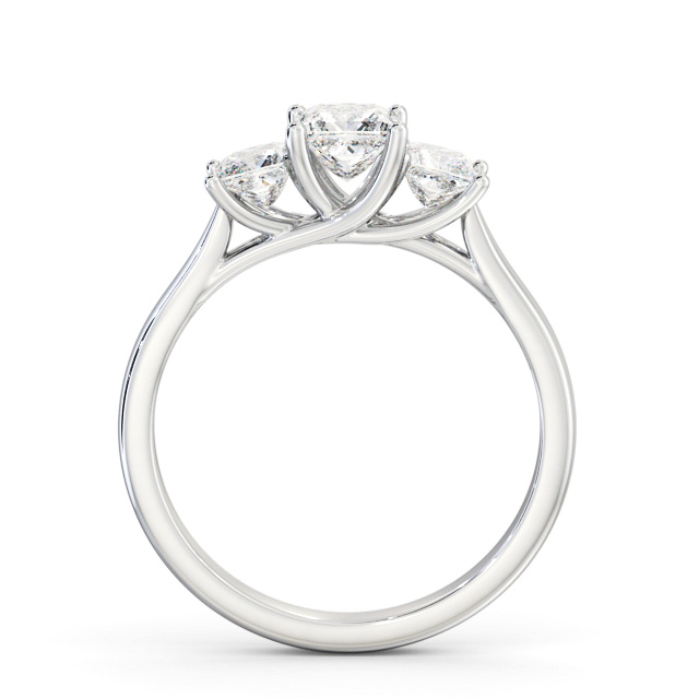 Three Stone Princess Diamond Ring 18K White Gold - Kelsie TH74_WG_UP