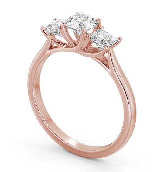  Three Stone Round Diamond Ring 18K Rose Gold - Annika TH75_RG_THUMB1 