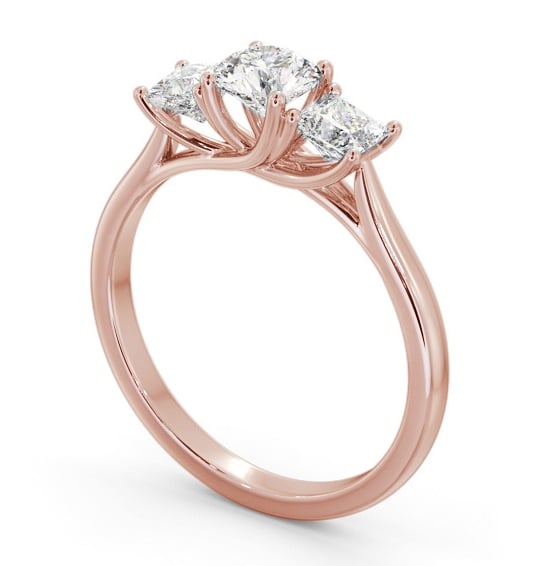 Three Stone Round with Princess Diamond Trilogy Ring 18K Rose Gold TH75_RG_THUMB1 