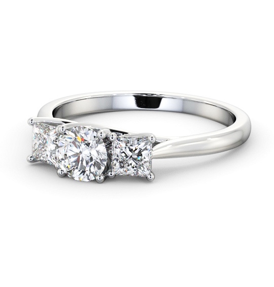  Three Stone Round Diamond Ring 18K White Gold - Annika TH75_WG_THUMB2 