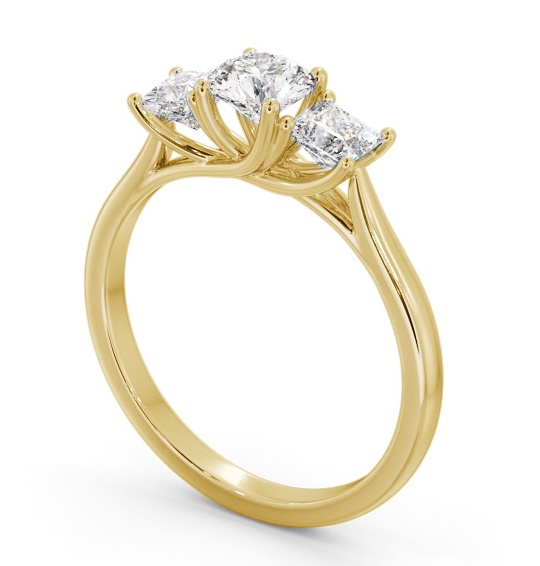 Three Stone Round Diamond Ring 18K Yellow Gold - Annika TH75_YG_THUMB1 