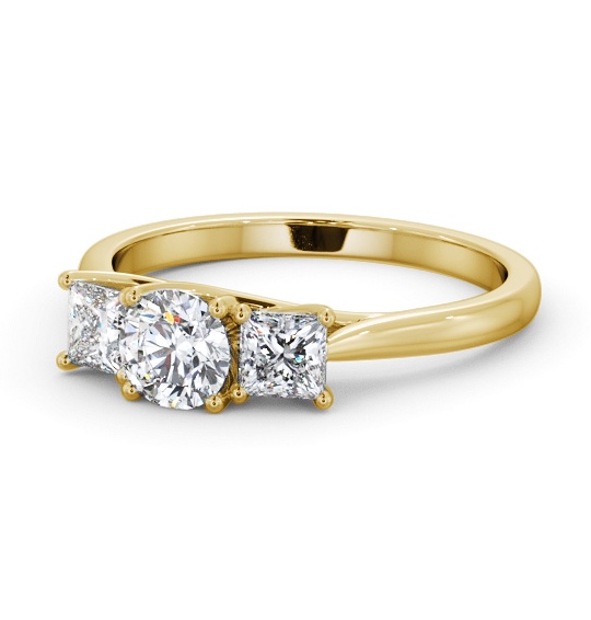  Three Stone Round Diamond Ring 18K Yellow Gold - Annika TH75_YG_THUMB2 
