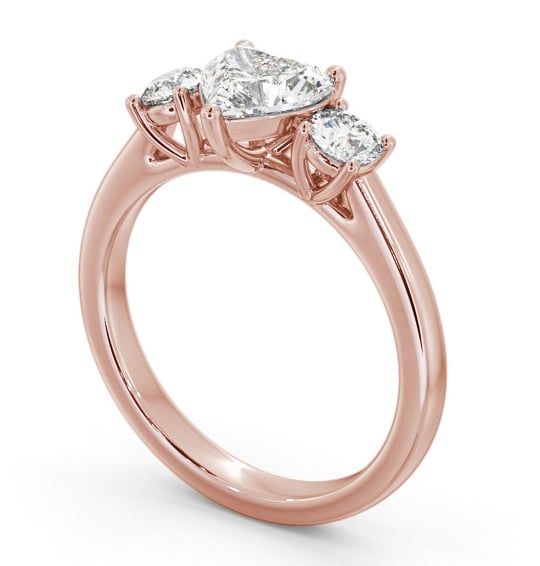  Three Stone Heart Diamond Ring 9K Rose Gold - Elise TH76_RG_THUMB1 