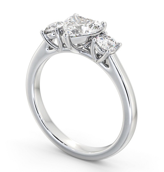 Three Stone Heart with Round Diamond Trilogy Ring Platinum TH76_WG_THUMB1