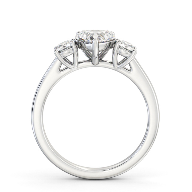 Three Stone Heart Diamond Ring Platinum - Elise TH76_WG_UP
