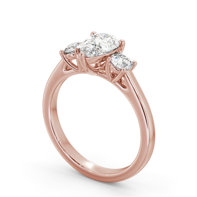 Three Stone Pear Diamond Ring 18K Rose Gold - Chanol