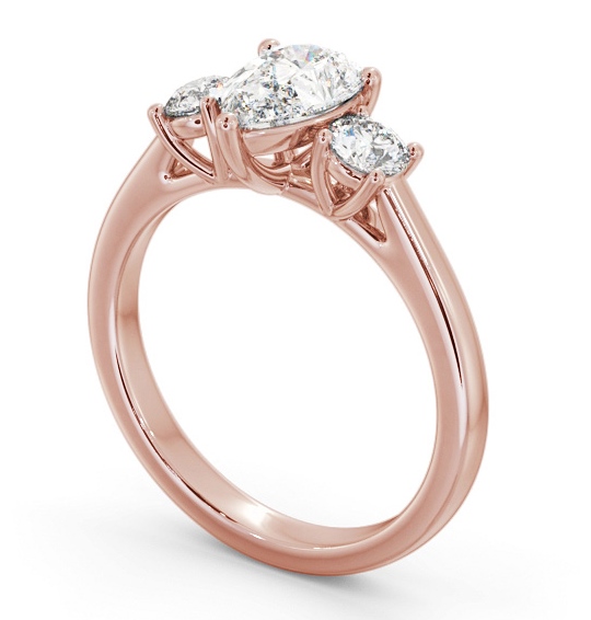 Three Stone Pear with Round Diamond Trilogy Ring 9K Rose Gold TH77_RG_THUMB1