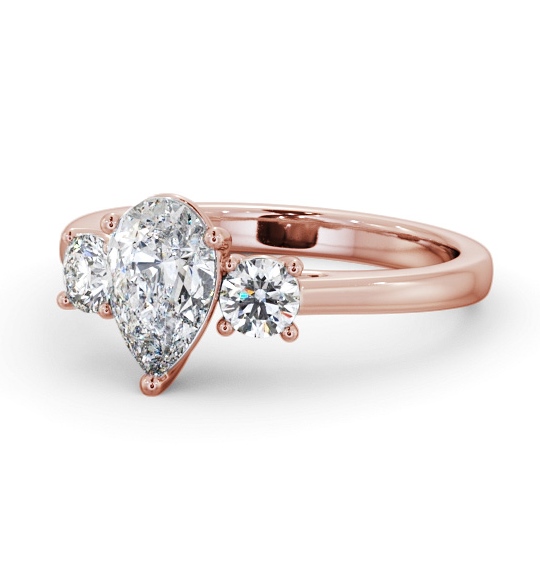 Three Stone Pear with Round Diamond Trilogy Ring 18K Rose Gold TH77_RG_THUMB2 