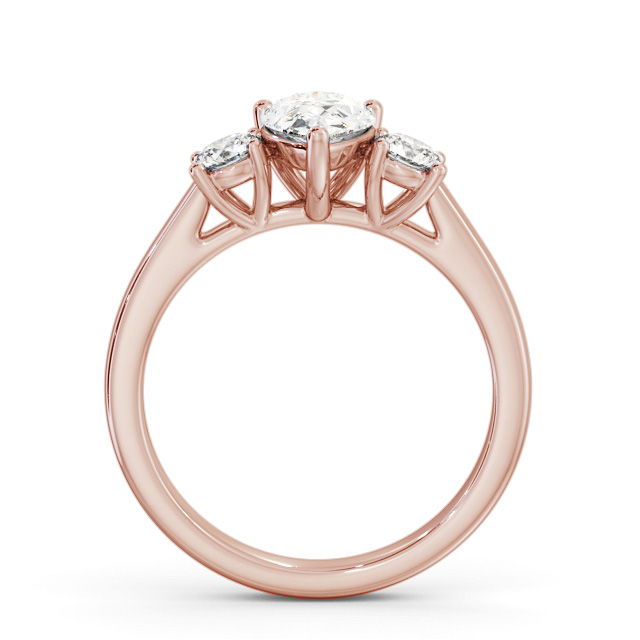 Three Stone Pear Diamond Ring 18K Rose Gold - Chanol TH77_RG_UP