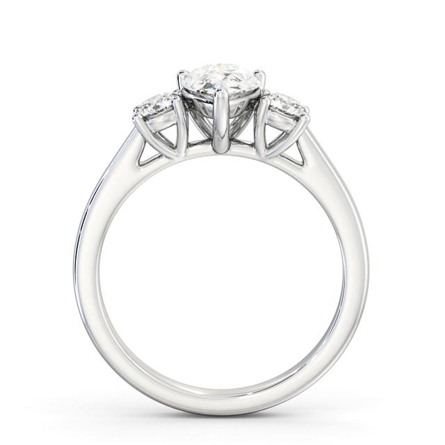 Three Stone Pear Diamond Ring Platinum - Chanol TH77_WG_UP