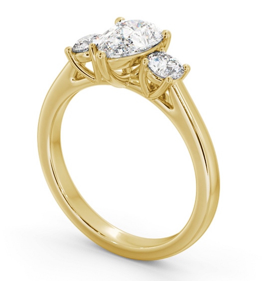 Three Stone Pear Diamond Ring 18K Yellow Gold - Chanol TH77_YG_THUMB1