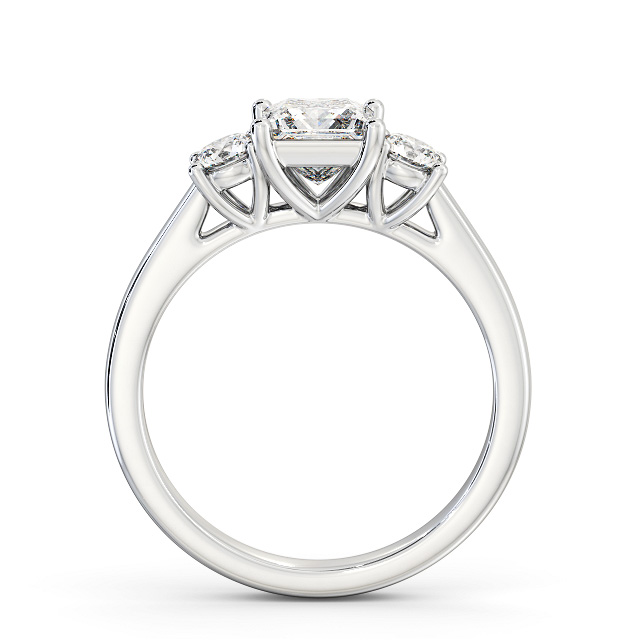 Three Stone Princess Diamond Ring 18K White Gold - Helme TH78_WG_UP