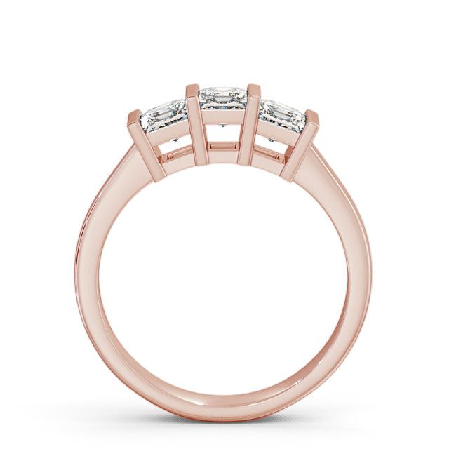 Three Stone Princess Diamond Ring 18K Rose Gold - Laceby TH7_RG_UP