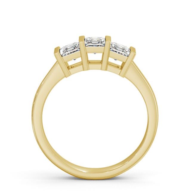 Three Stone Princess Diamond Ring 18K Yellow Gold - Laceby TH7_YG_UP