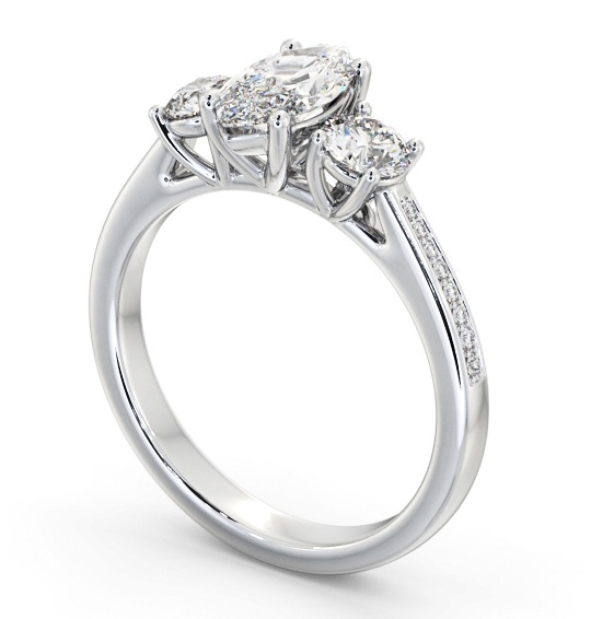  Three Stone Marquise Diamond Ring 9K White Gold - Cairnol TH80_WG_THUMB1 