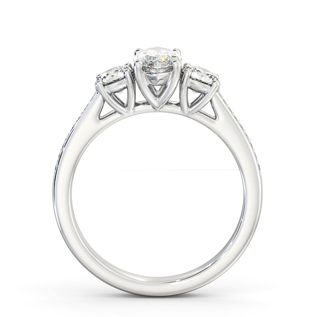 Three Stone Marquise Diamond Ring 18K White Gold - Cairnol TH80_WG_UP