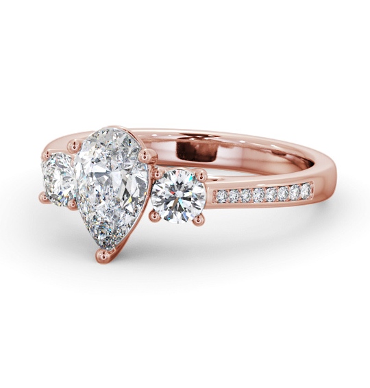  Three Stone Pear Diamond Ring 18K Rose Gold - Malaga TH81_RG_THUMB2 