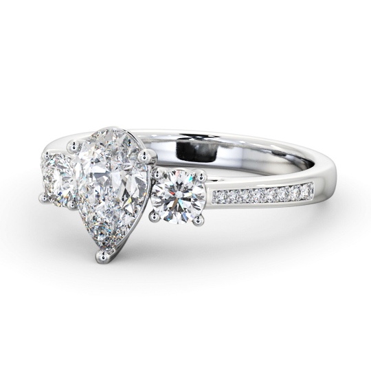  Three Stone Pear Diamond Ring 18K White Gold - Malaga TH81_WG_THUMB2 