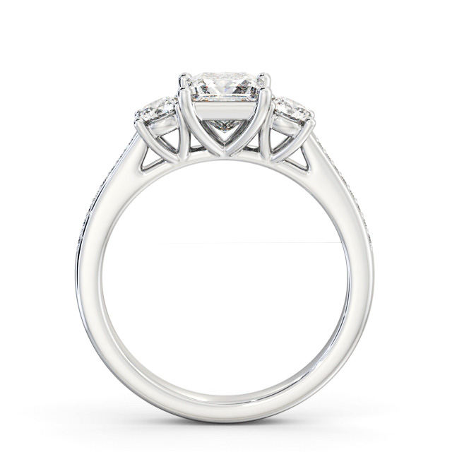 Three Stone Princess Diamond Ring 18K White Gold - Kyla TH82_WG_UP