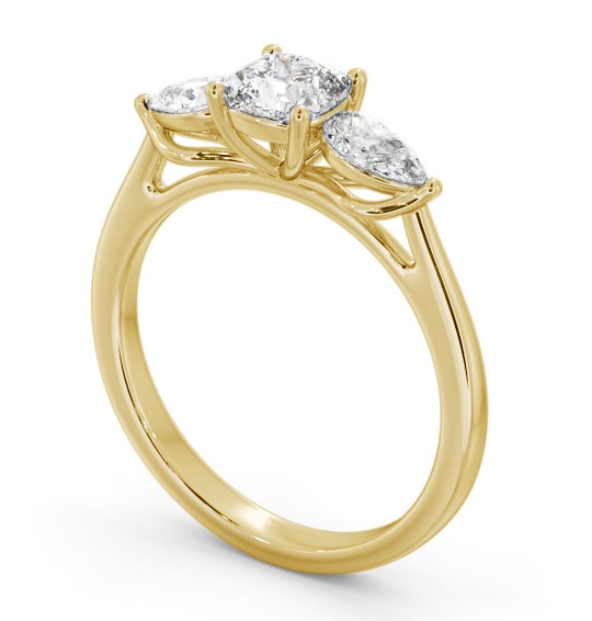Three Stone Cushion Diamond Ring 18K Yellow Gold - Abbie TH83_YG_THUMB1