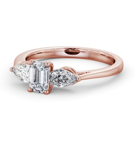  Three Stone Emerald Diamond Ring 18K Rose Gold - Abdon TH84_RG_THUMB2 