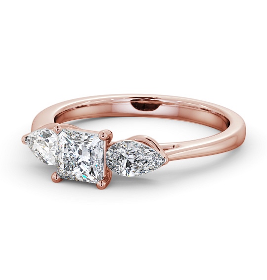  Three Stone Princess Diamond Ring 9K Rose Gold - Imerlise TH85_RG_THUMB2 