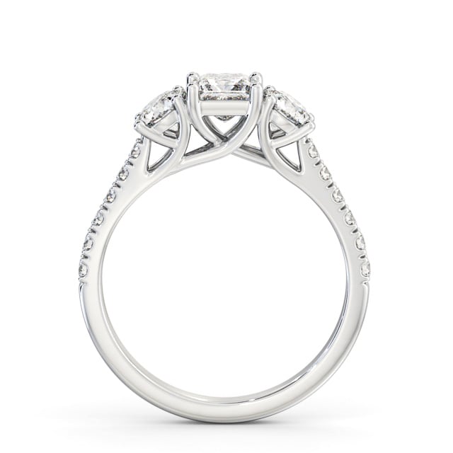 Three Stone Princess Diamond Ring 18K White Gold - Samina TH86_WG_UP