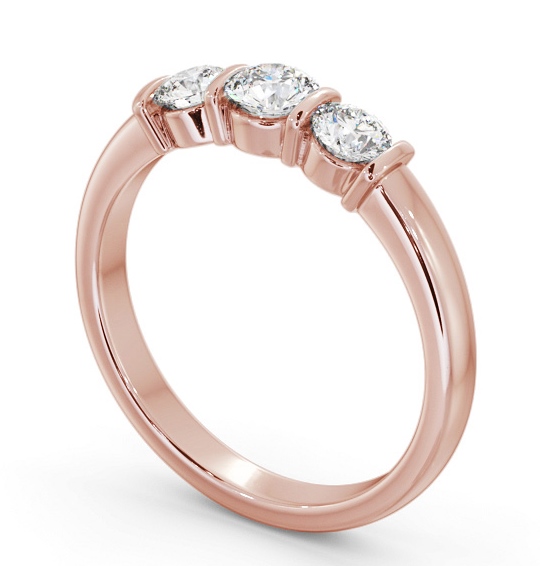 Three Stone Round Diamond Tension Set Ring 9K Rose Gold TH88_RG_THUMB1