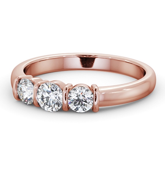 Three Stone Round Diamond Ring 18K Rose Gold - Kitley TH88_RG_THUMB2 