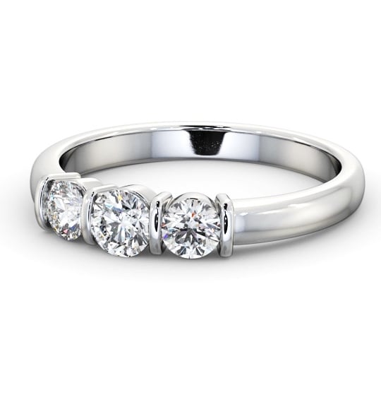  Three Stone Round Diamond Ring Platinum - Kitley TH88_WG_THUMB2 