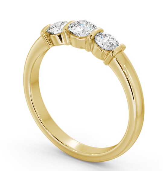  Three Stone Round Diamond Ring 9K Yellow Gold - Kitley TH88_YG_THUMB1 