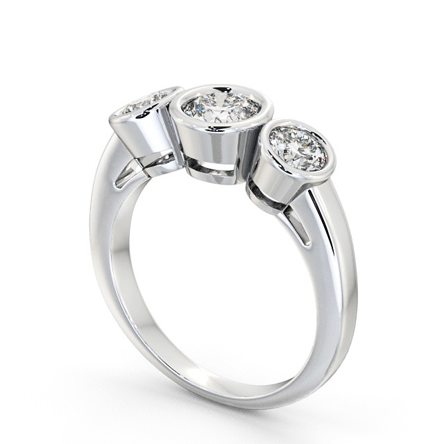 Three Stone Round Diamond Ring Platinum - Leyland TH8_WG_SIDE