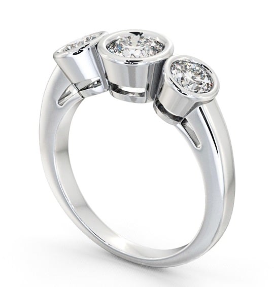 Three Stone Round Diamond Ring Platinum - Leyland TH8_WG_THUMB1