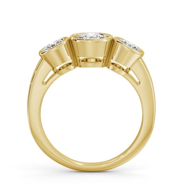 Three Stone Round Diamond Ring 18K Yellow Gold - Leyland TH8_YG_UP