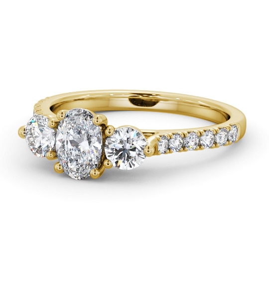  Three Stone Oval Diamond Ring 18K Yellow Gold - Enoch TH91_YG_THUMB2 