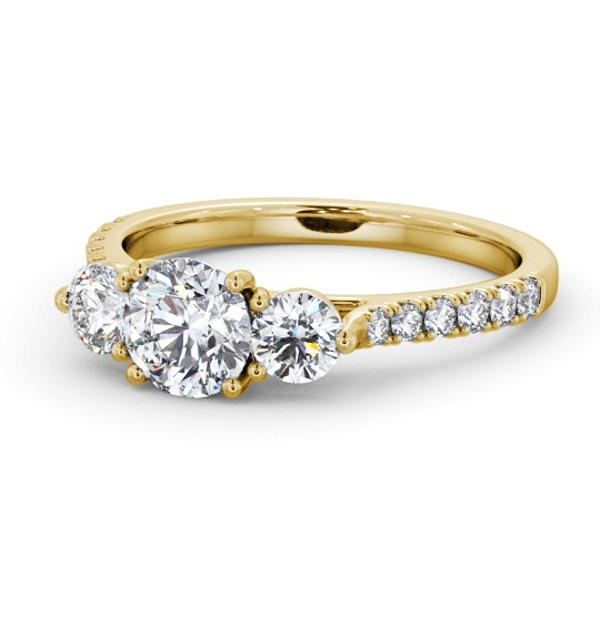  Three Stone Round Diamond Ring 9K Yellow Gold - Leighton TH93_YG_THUMB2 