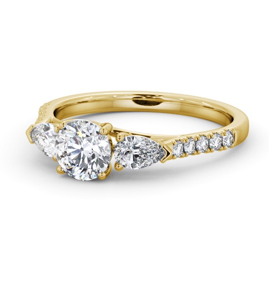  Three Stone Round Diamond Ring 18K Yellow Gold - Kaden TH94_YG_THUMB2 