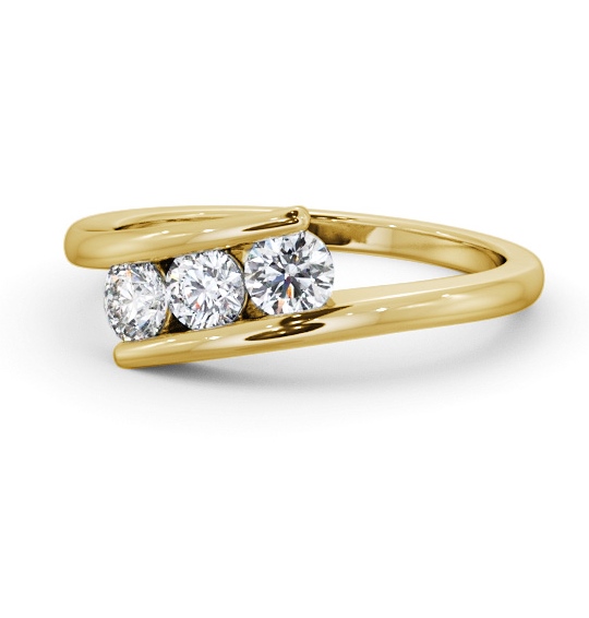  Three Stone Round Diamond Ring 18K Yellow Gold - Karia TH95_YG_THUMB2 