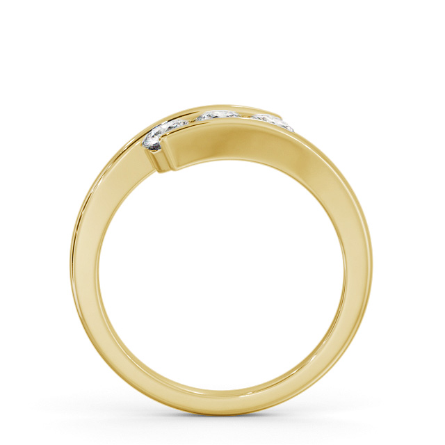 Three Stone Round Diamond Ring 18K Yellow Gold - Karia TH95_YG_UP