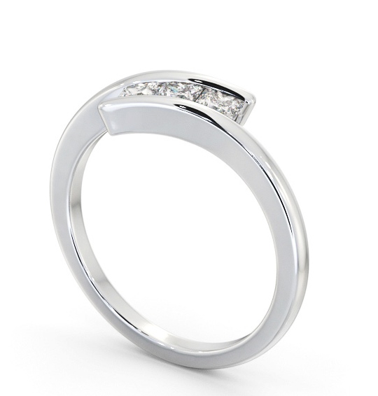  Three Stone Princess Diamond Ring 18K White Gold - Blevin TH96_WG_THUMB1 