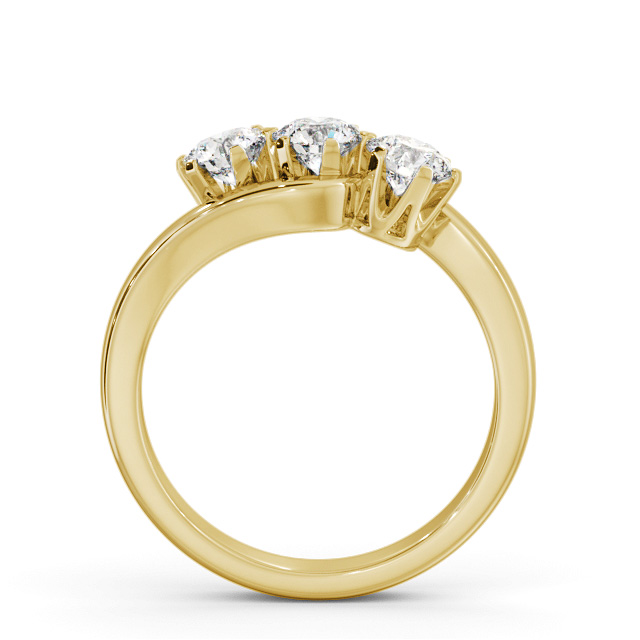 Three Stone Round Diamond Ring 18K Yellow Gold - Orane TH97_YG_UP