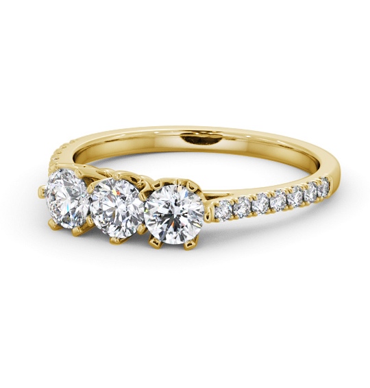  Three Stone Round Diamond Ring 9K Yellow Gold - Emerson TH99_YG_THUMB2 