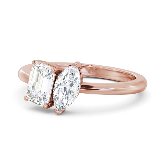 Jensela Two Stone Ring Marquise and Emerald Diamond Toi et Moi tw10_rg_thumb2 