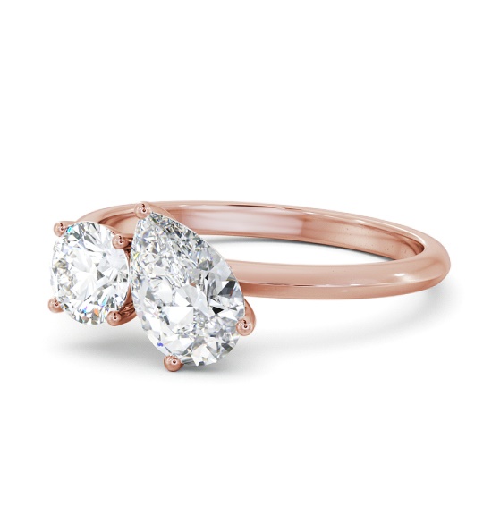 Melston Two Stone Ring Round and Pear Diamond Toi et Moi tw11_rg_thumb2 