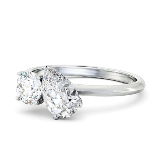 Melston Two Stone Ring Round and Pear Diamond Toi et Moi tw11_wg_thumb2 