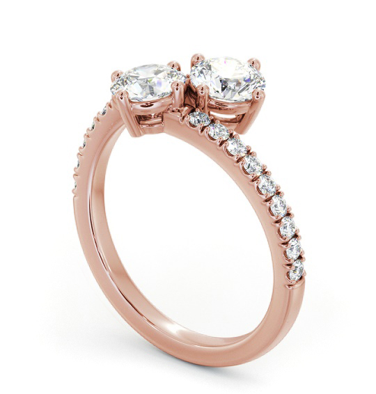 Round Shape Toi et Moi Diamond Ring with Side Stones in 9K Rose Gold tw15_rg_thumb1