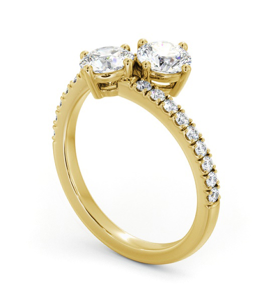 Round Shape Toi et Moi Diamond Ring with Side Stones in 18K Yellow Gold tw15_yg_thumb1