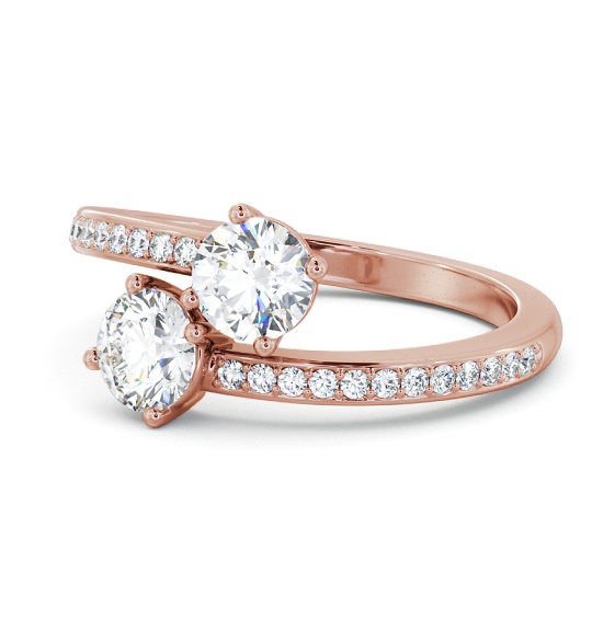 Isamel Two Stone Ring Round Diamond Side Stones Toi et Moi tw18_rg_thumb2 